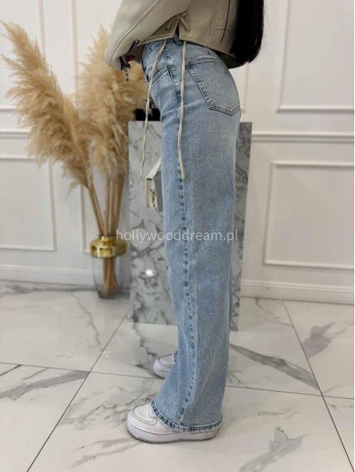 Jasno niebieskie spodnie jeasnowe z nakładką spódniczki BAREL 09 - photo #8