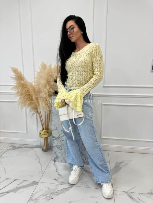 Jasno niebieskie spodnie jeasnowe z nakładką spódniczki BAREL 09 - photo #13