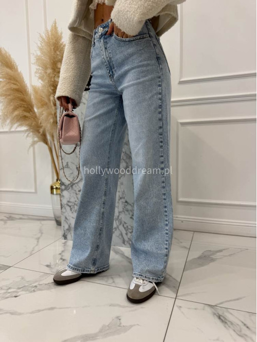 Jasno niebieskie spodnie jeasnowe z nakładką spódniczki BAREL 09 - photo #24