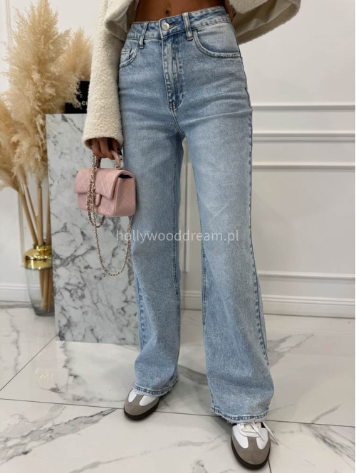 Jasno niebieskie spodnie jeasnowe z nakładką spódniczki BAREL 09 - photo #25