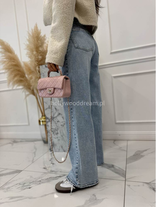 Jasno niebieskie spodnie jeasnowe z nakładką spódniczki BAREL 09 - photo #26