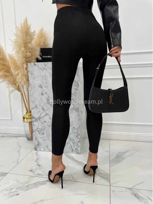 Czarne legginsy z zamkiem na przodzie Vibes 29 - photo #5