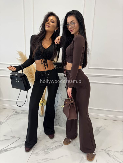 Czarny top na długi rękaw z marszczeniem Mania 29 - photo #15