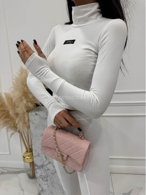 Biały komplet top z golfem + legginsy Suzi 163 - photo #8