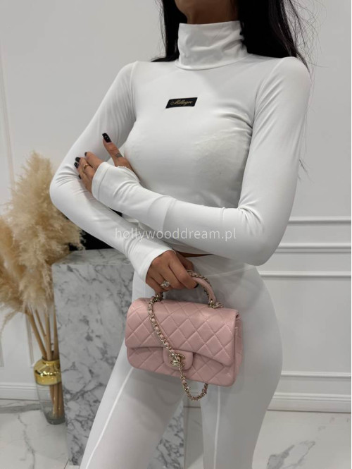 Biały komplet top z golfem + legginsy Suzi 163 - photo #9