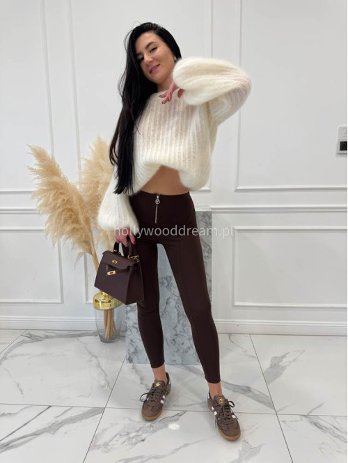 Kremowy sweter moherowy z poszerzanymi rękawami WALENCJA 52 - photo #14