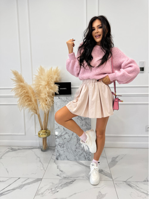 Pudrowy róż sweter oversize Ksawery 06 - photo #3