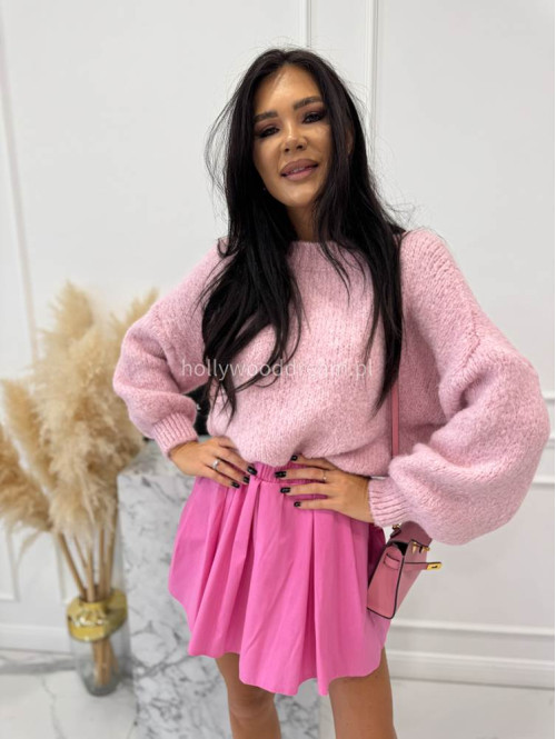 Pudrowy róż sweter oversize Ksawery 06 - photo #21