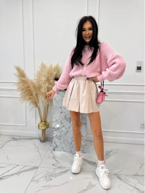 Pudrowy róż sweter oversize Ksawery 06 - photo #22