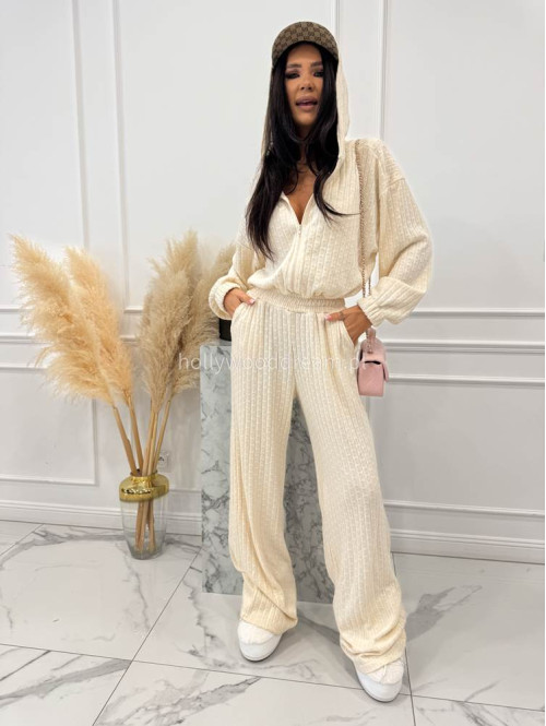 Kremowy kombinezon o warkoczowym splocie ASPEN 183 - photo #2