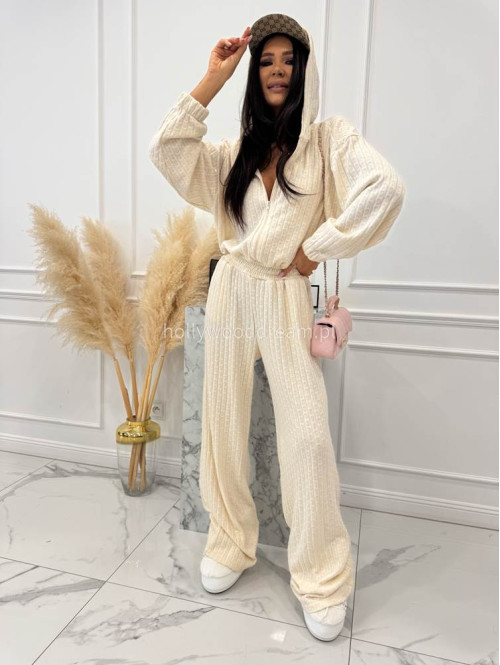 Kremowy kombinezon o warkoczowym splocie ASPEN 183 - photo #3