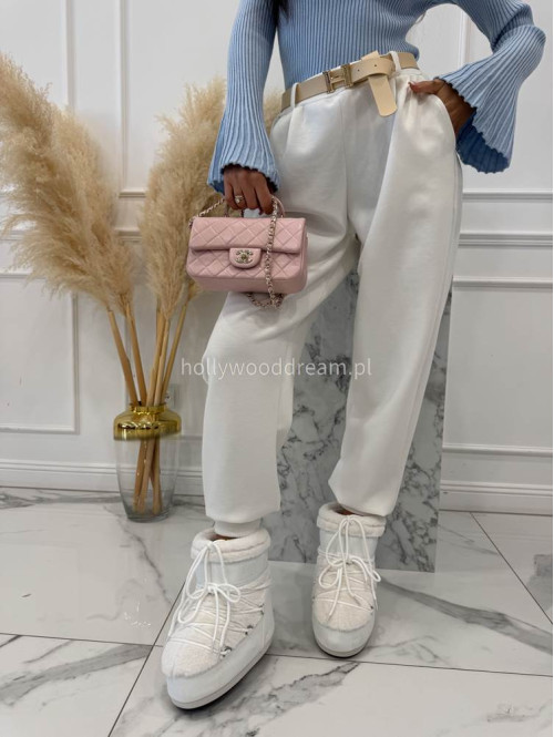 Białe spodnie dresowe z paskiem Alia 24 - photo #20