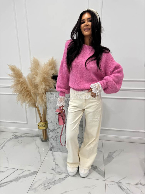 Różowy sweter oversize Ksawery 06 - photo #14