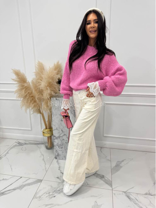 Różowy sweter oversize Ksawery 06 - photo #15