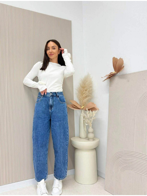 Biała bluzka bawełniana z różami na rękawie Róża 52 - photo #6