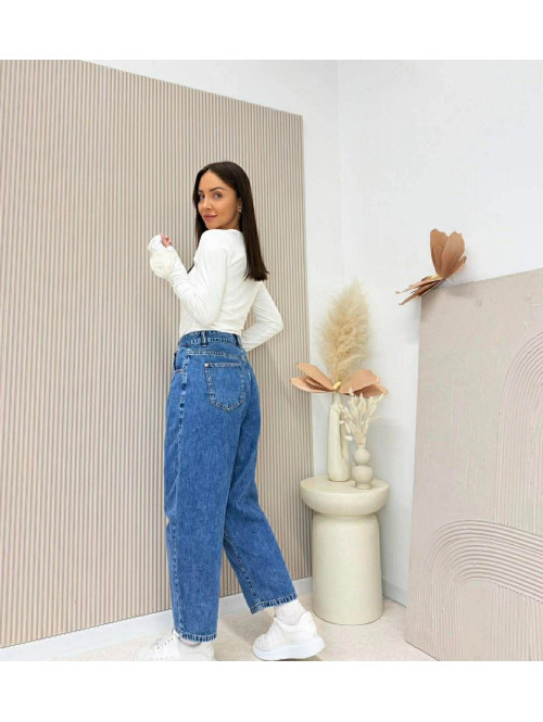 Biała bluzka bawełniana z różami na rękawie Róża 52 - photo #7